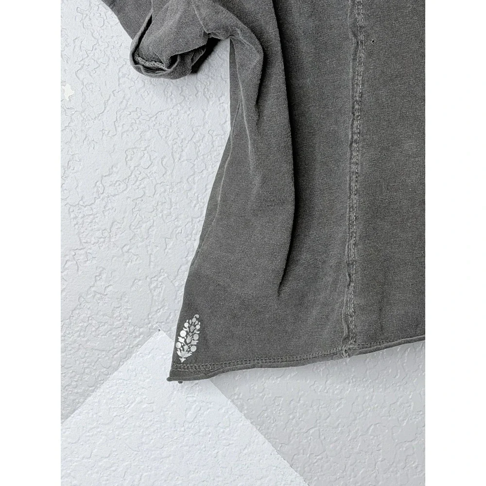Free People FP Movement Hoodie Women's XS Gray Cropped Oversized Raw Seam USA